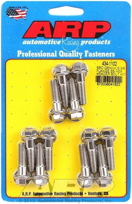 ARP SBC GEN III / LS 3/8 FLANGE SS HEX HEADER BOLT KIT