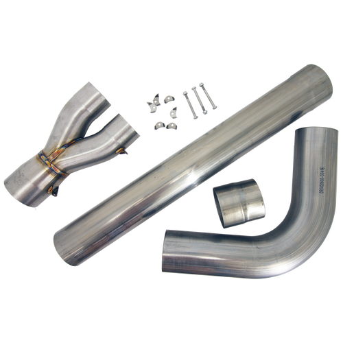 Tailpipe Kit, Super Late Model, Stainless, 3.50" Collector - 4.50" Choke to 5.00" Outlet